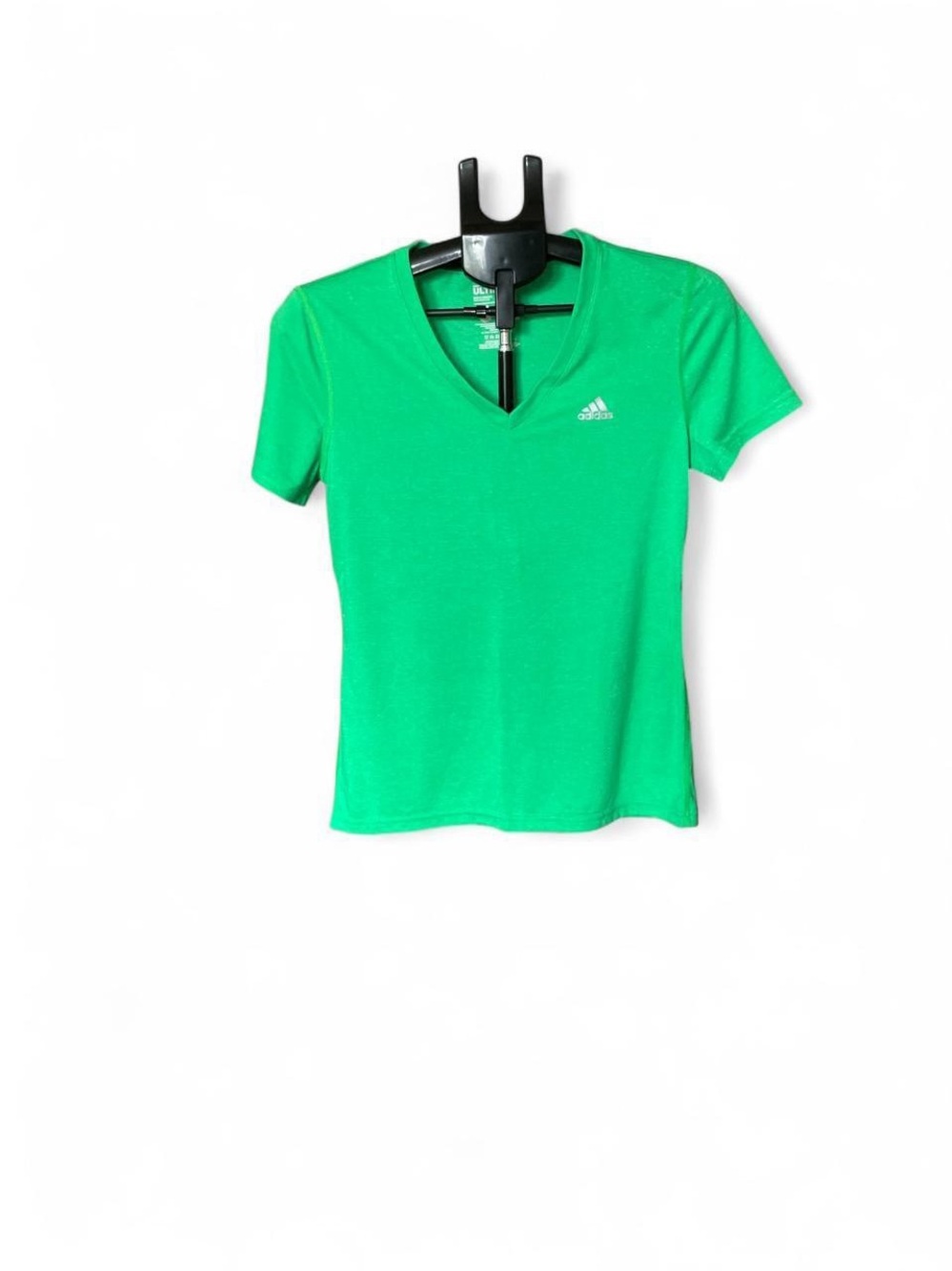 adidas Women's Bright Green V-Neck Athletic Tee